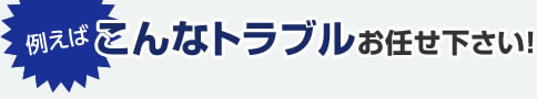 例えばこんなトラブルお任せ下さい！